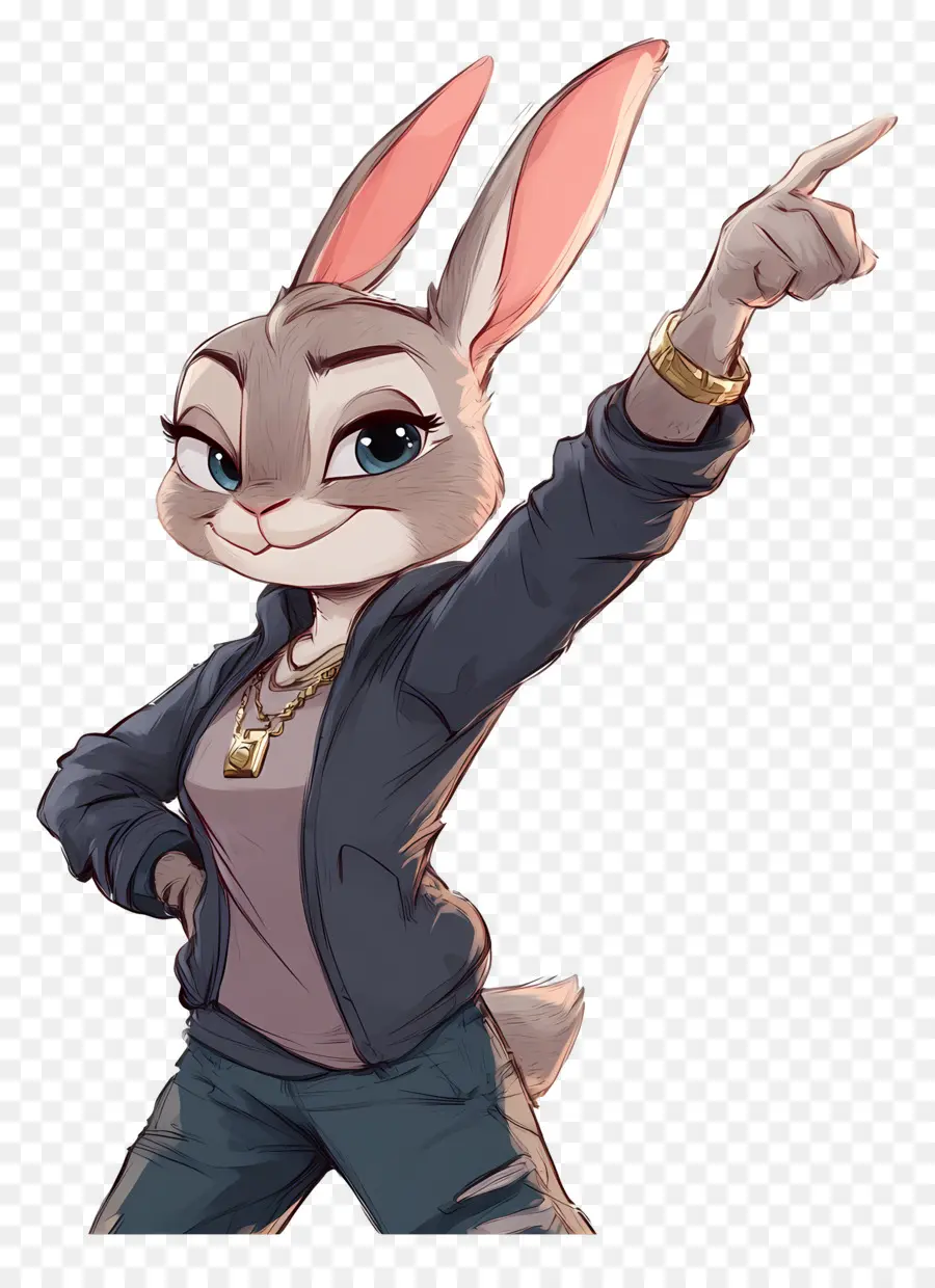 Judy Hopps，Karikatür Tavşan Işaret Ediyor PNG