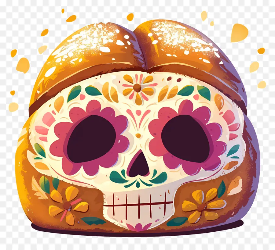 Pan De Muerto，Dekorlu Ekmek PNG