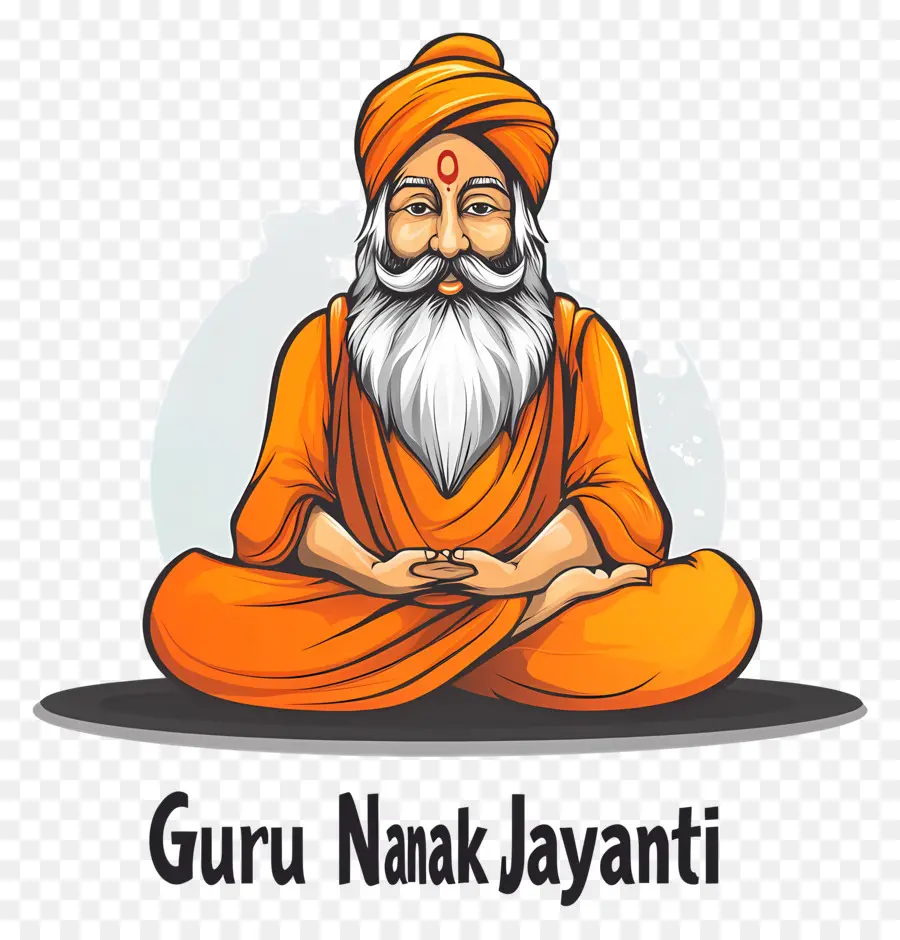 Guru Nanak Jayanti，Meditasyon Yapan Şekil PNG