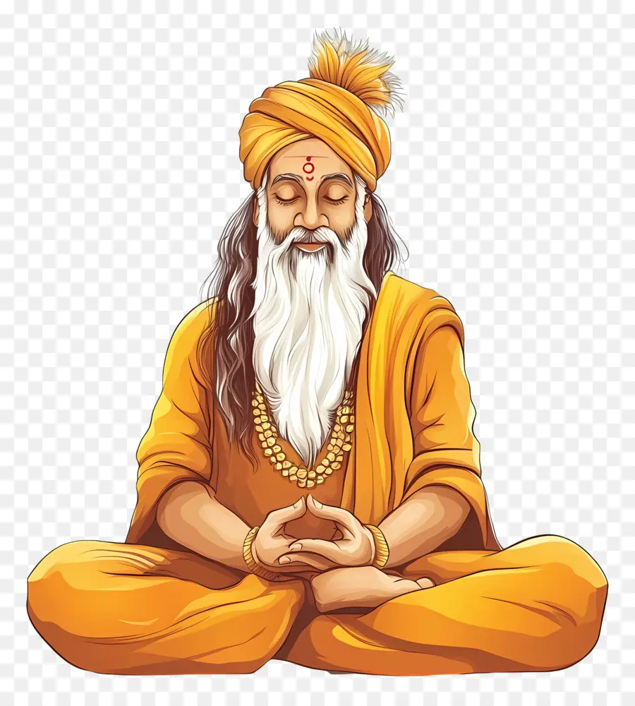 Guru Nanak Jayanti，Meditasyon Yapan Şekil PNG