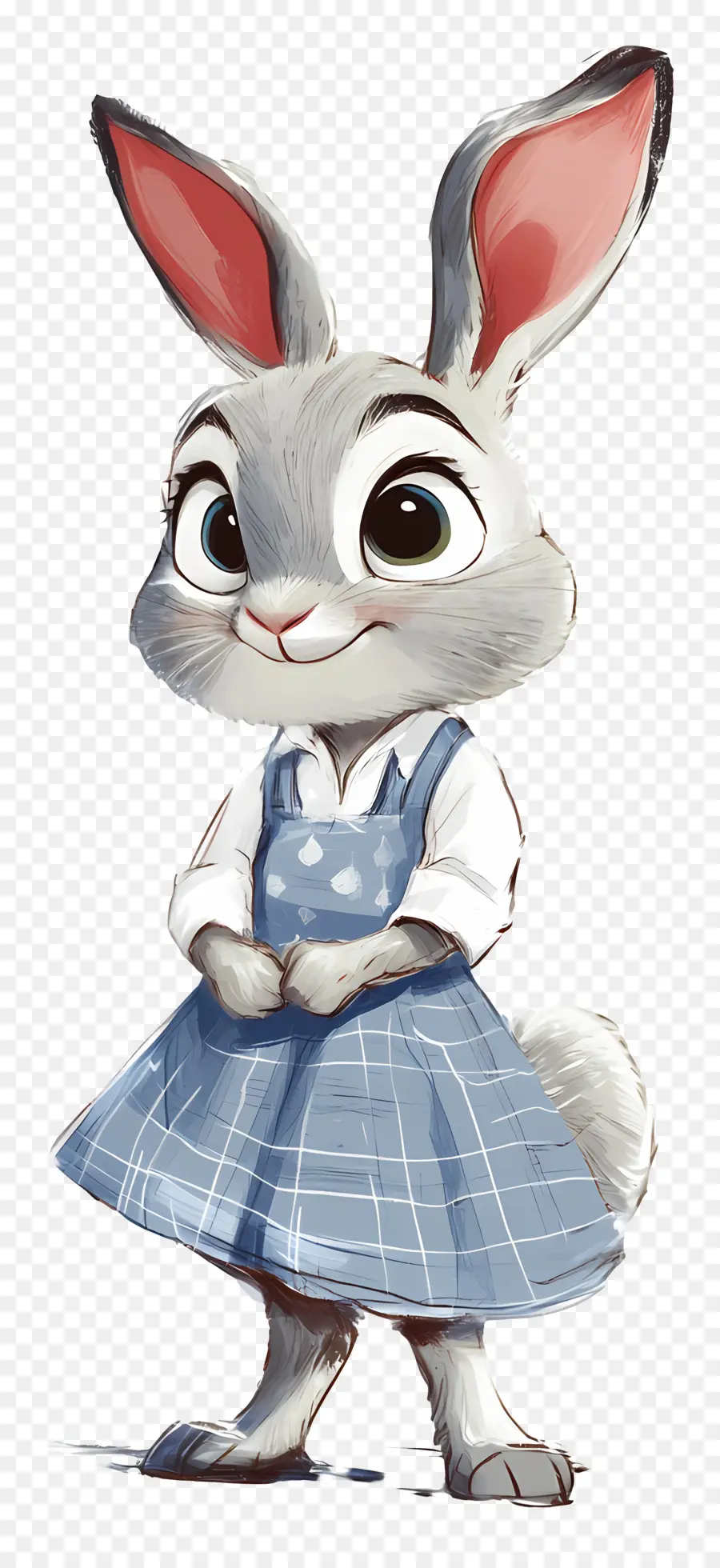 Judy Hopps，Mavi Elbiseli Karikatür Tavşan PNG