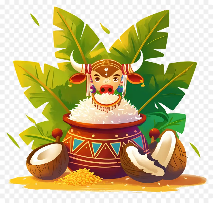 Pongal，İnek Ve Pirinç PNG