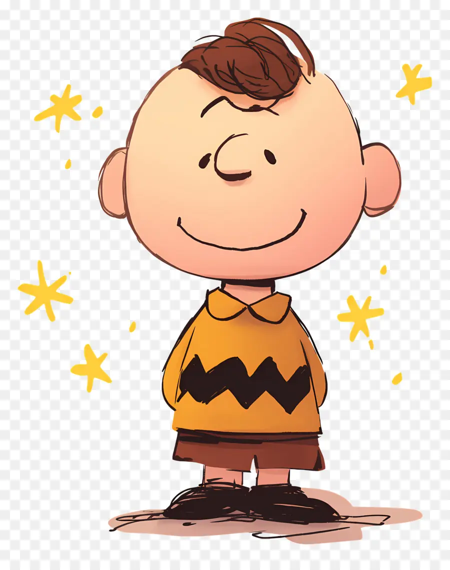 Charlie Brown，Sarı Gömlekli çizgi Film çocuğu PNG