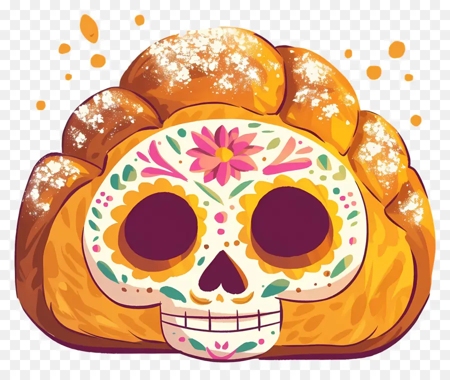 Pan De Muerto，Dekorlu Ekmek PNG