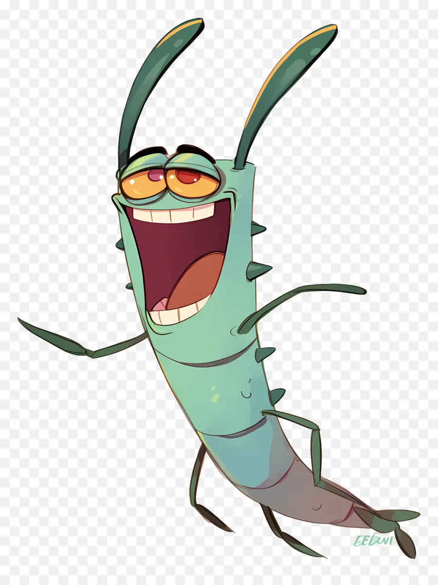 Plankton，Yeşil çizgi Film Karakteri PNG