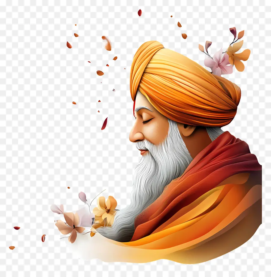 Guru Nanak Jayanti，Çiçekli Adam PNG