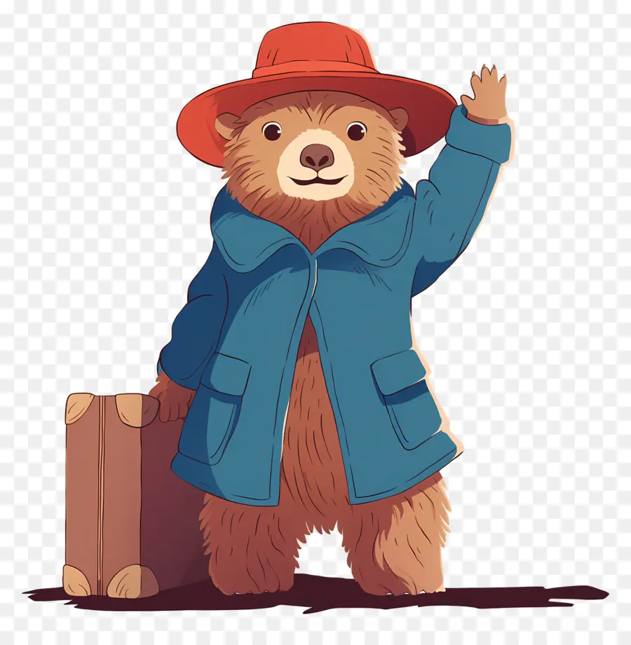 Paddington，Kırmızı şapkalı Ve Bavullu Ayı PNG