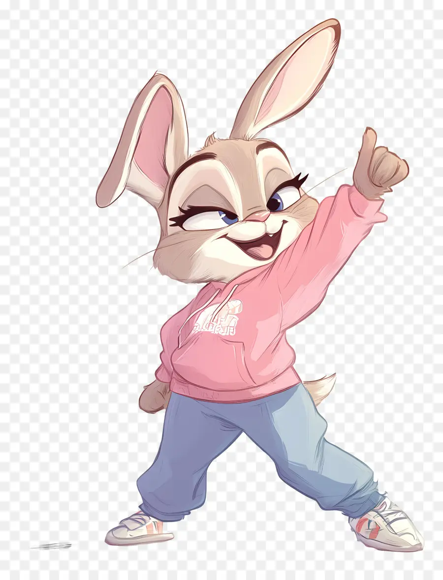 Judy Hopps，Pembe Kapüşonlu Karikatür Tavşan PNG