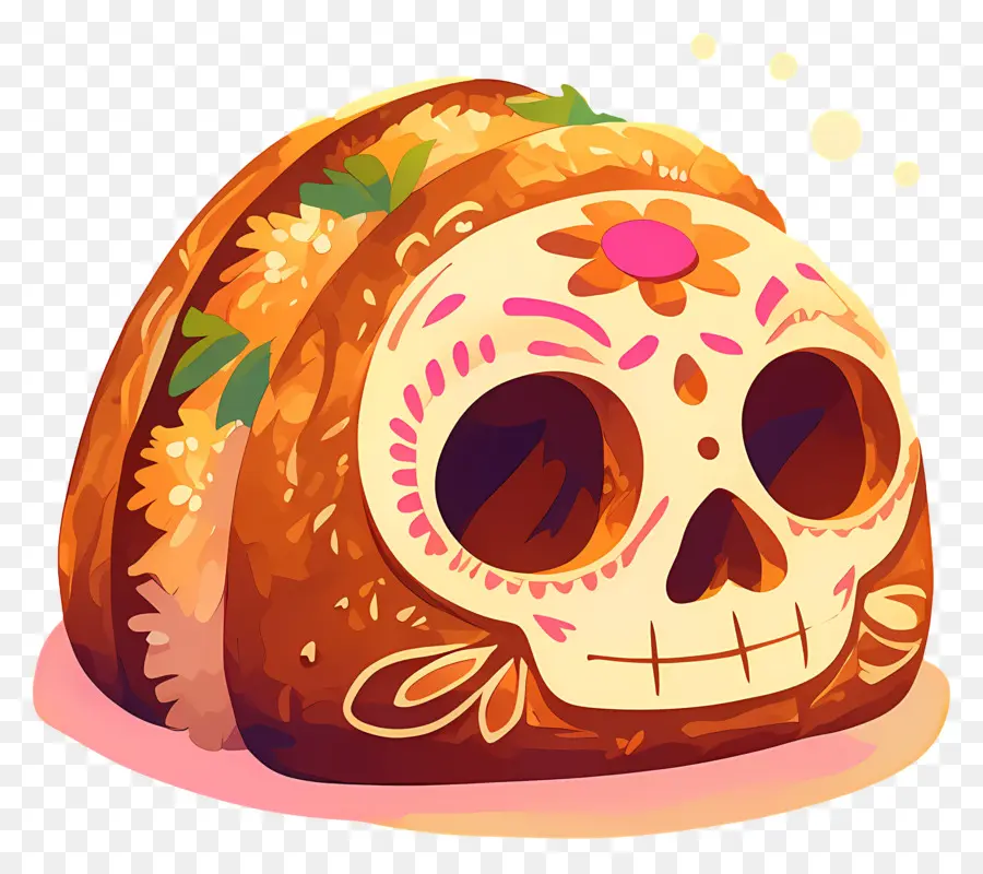 Pan De Muerto，Dekorlu Ekmek PNG