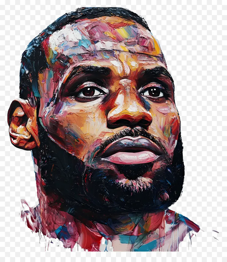 Lebron James，Renkli Portre PNG