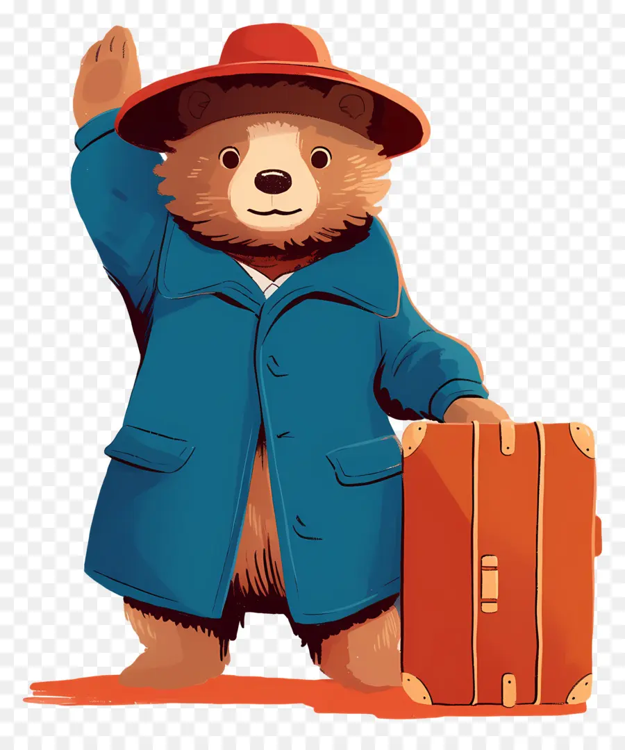 Paddington，Kırmızı şapkalı Ve Bavullu Ayı PNG