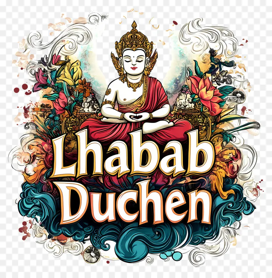 Lhabab Duchen，Buda Illüstrasyonu PNG