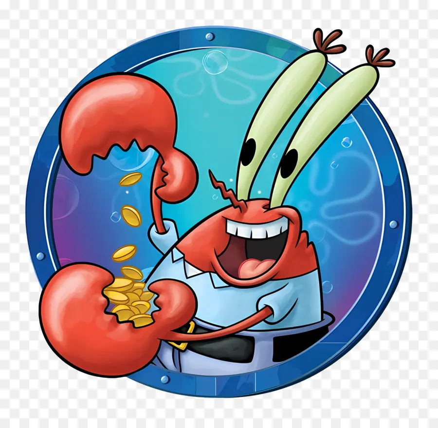 Eugene Harold Krabs，Madeni Paralarla Kırmızı Yengeç PNG