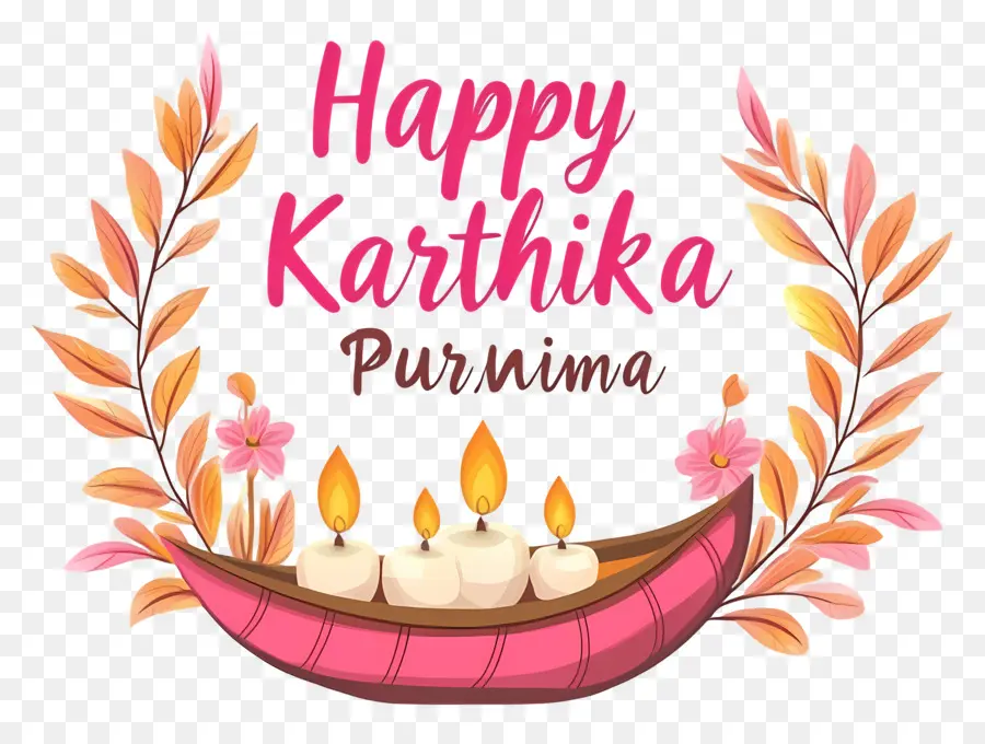 Karthika Purnima，Mumlarla Dekoratif Tekne PNG