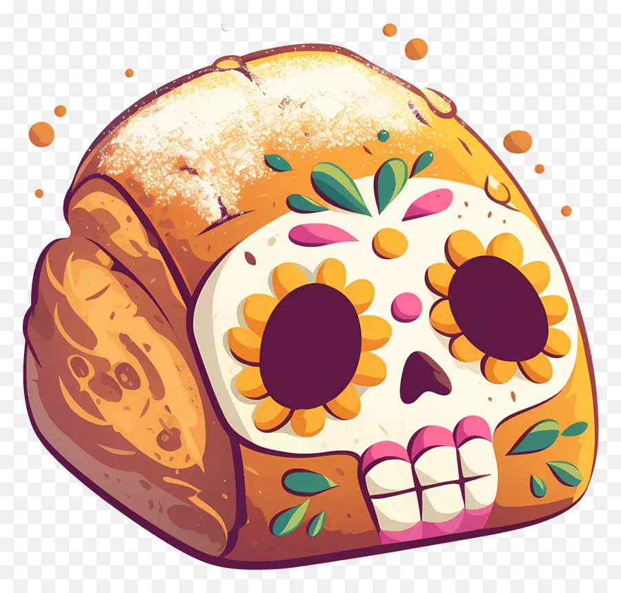 Pan De Muerto，Dekorlu Ekmek PNG