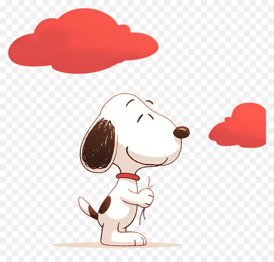 Snoopy'nin Baharı，Kırmızı Bulutlu Snoopy PNG