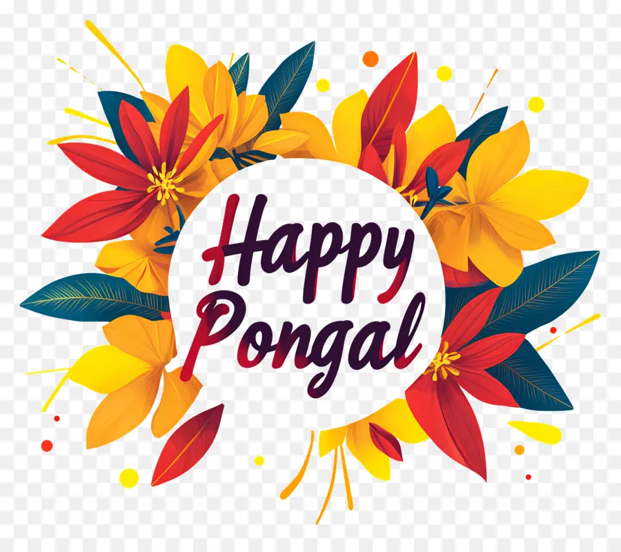 Mutlu Pongal，Çiçek çelengi PNG