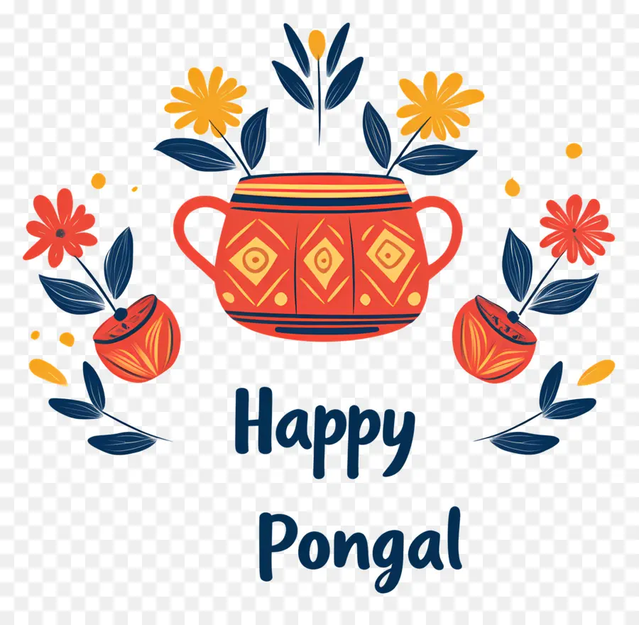 Mutlu Pongal，Çiçekli Saksı PNG