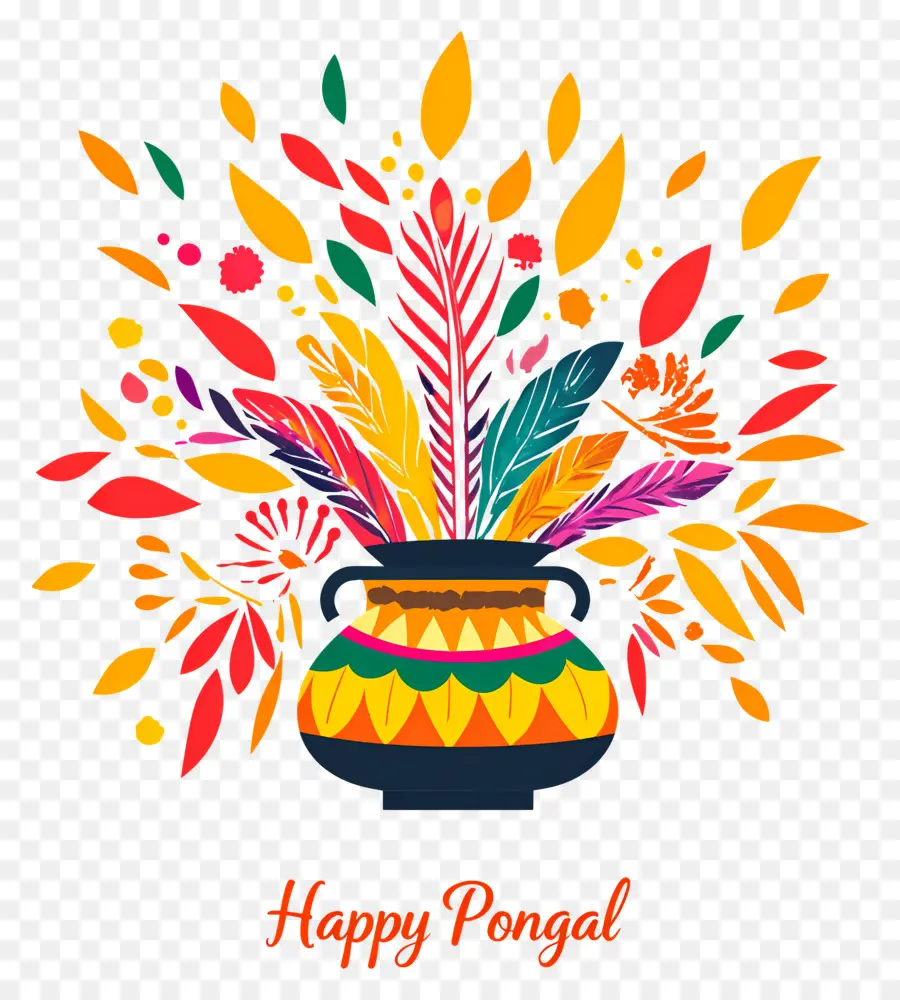 Mutlu Pongal，Tüylü Renkli Tencere PNG