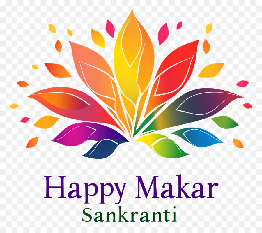 Mutlu Makara Sankranti，Renkli Yapraklar PNG