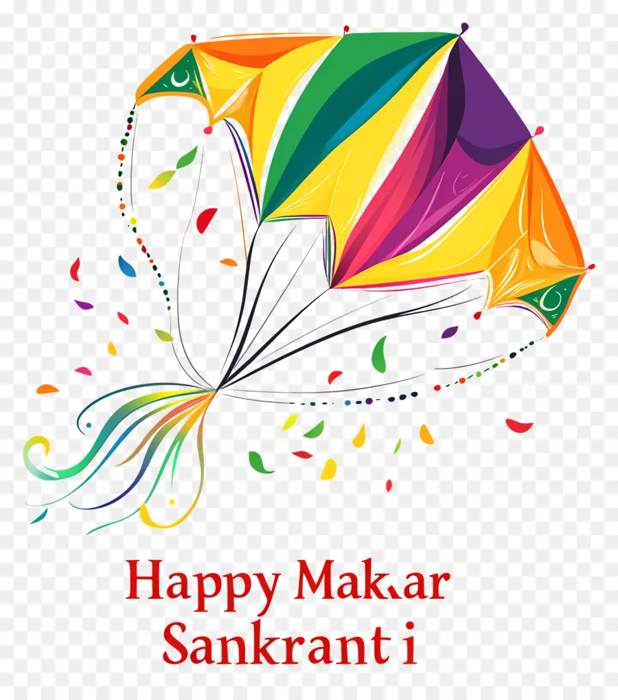 Makar Sankranti，Renkli Uçurtma PNG