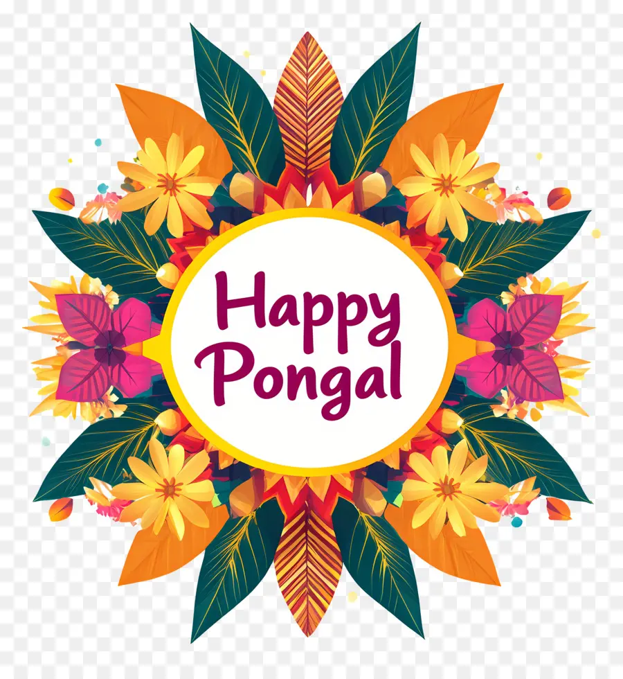 Mutlu Pongal，Çiçekli Mandala PNG