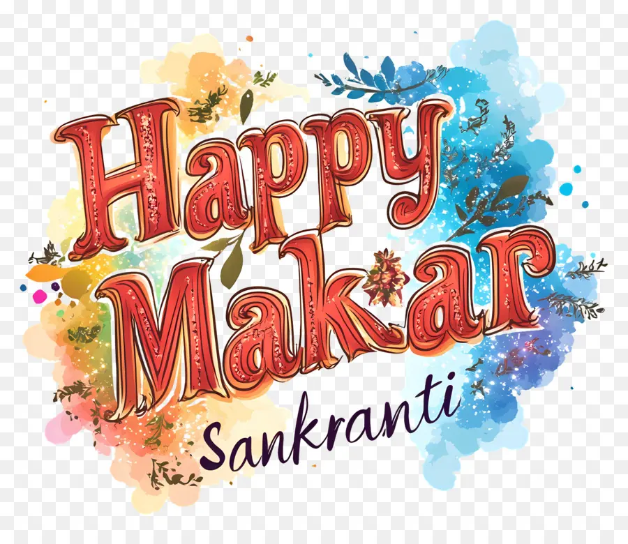 Makar Sankranti，Dekoratif Metin PNG