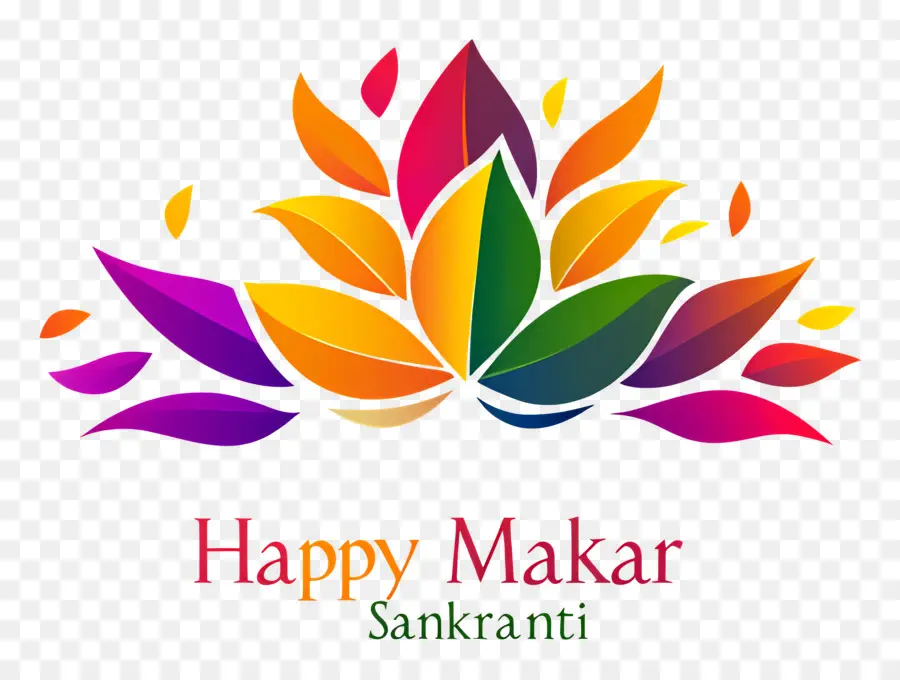 Mutlu Makara Sankranti，Renkli Yapraklar PNG