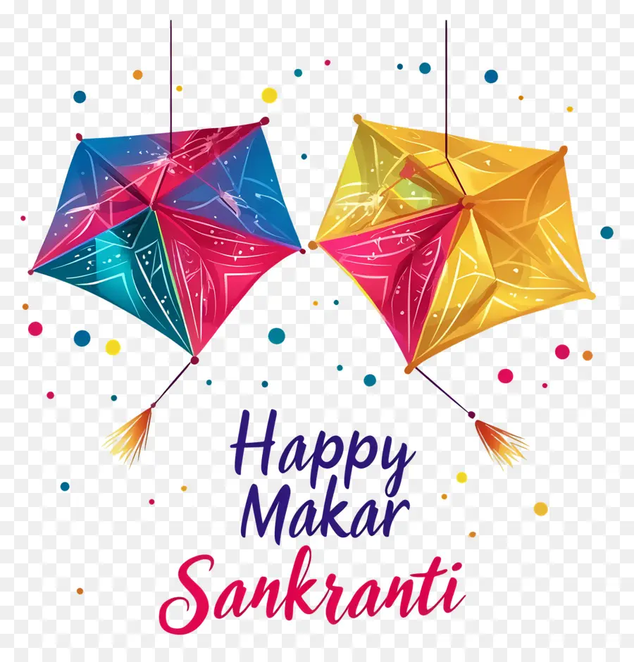 Makar Sankranti，Renkli Uçurtmalar PNG