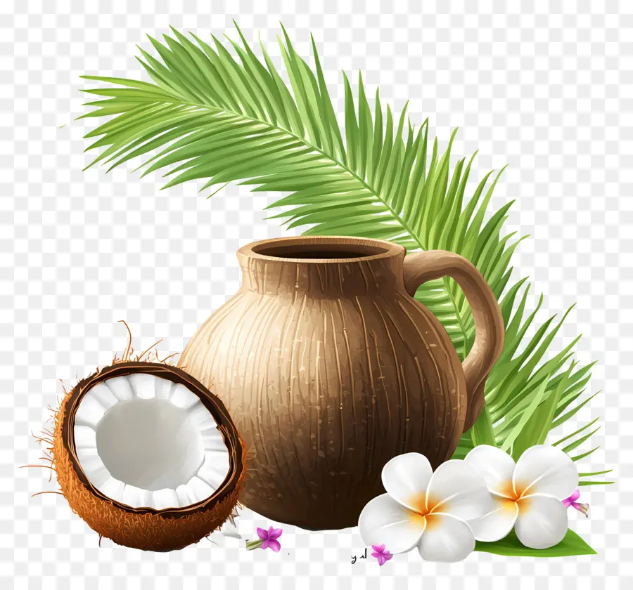 Mutlu Pongal，Hindistan Cevizi Ve Pot PNG