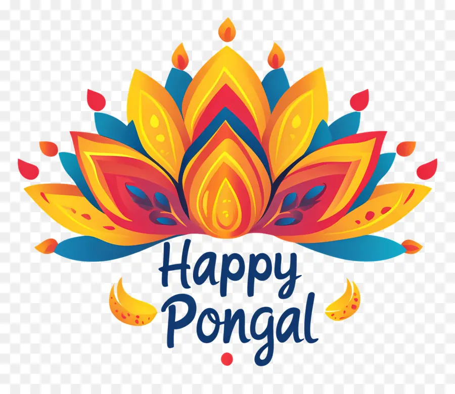 Mutlu Pongal，Renkli Lotus PNG