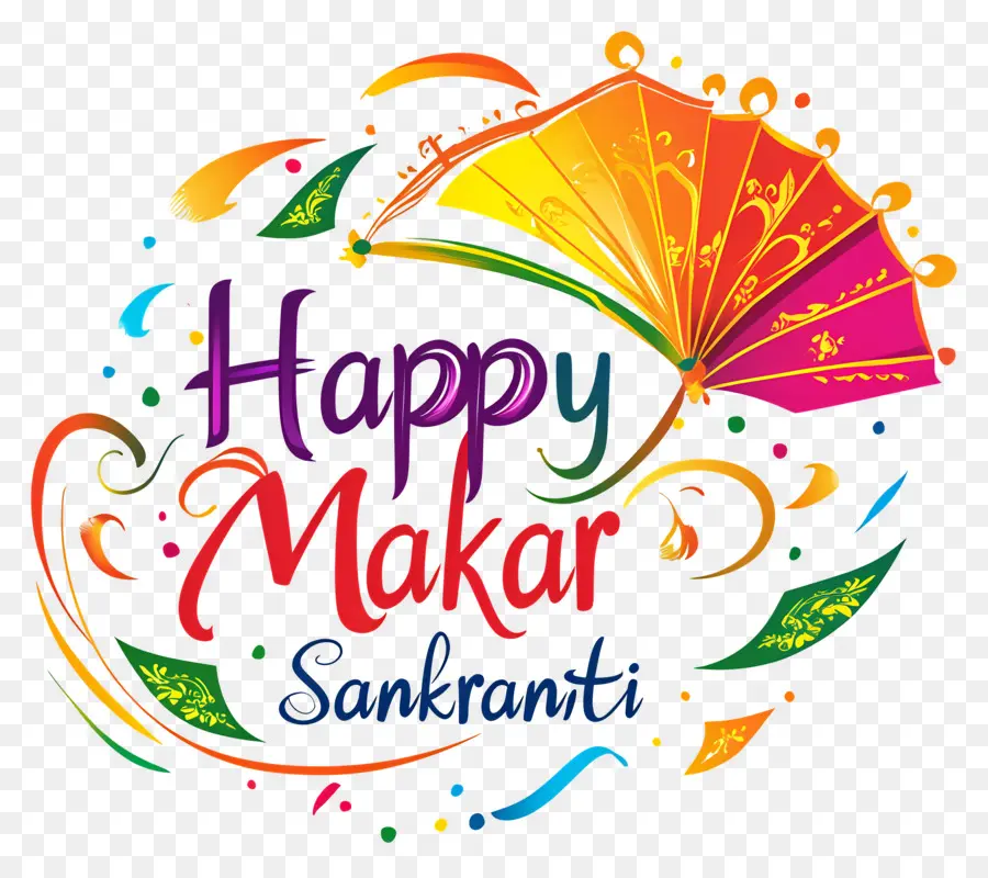 Mutlu Makara Sankranti，Renkli Şemsiye PNG