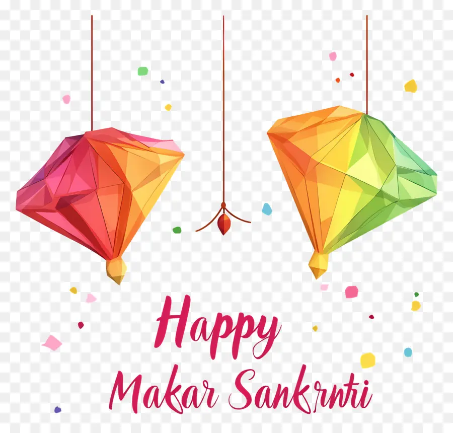 Makar Sankranti，Renkli Uçurtmalar PNG