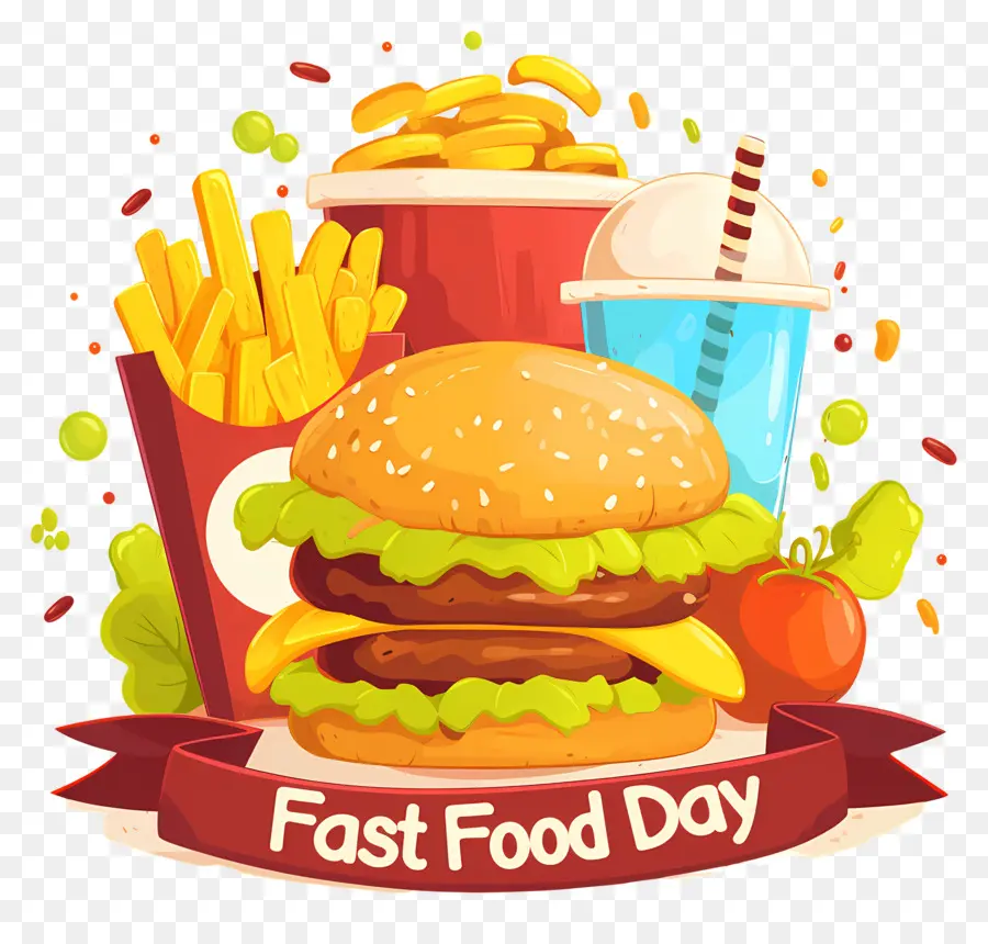 Ulusal Fast Food Günü，Burger Ve Patates Kızartması PNG