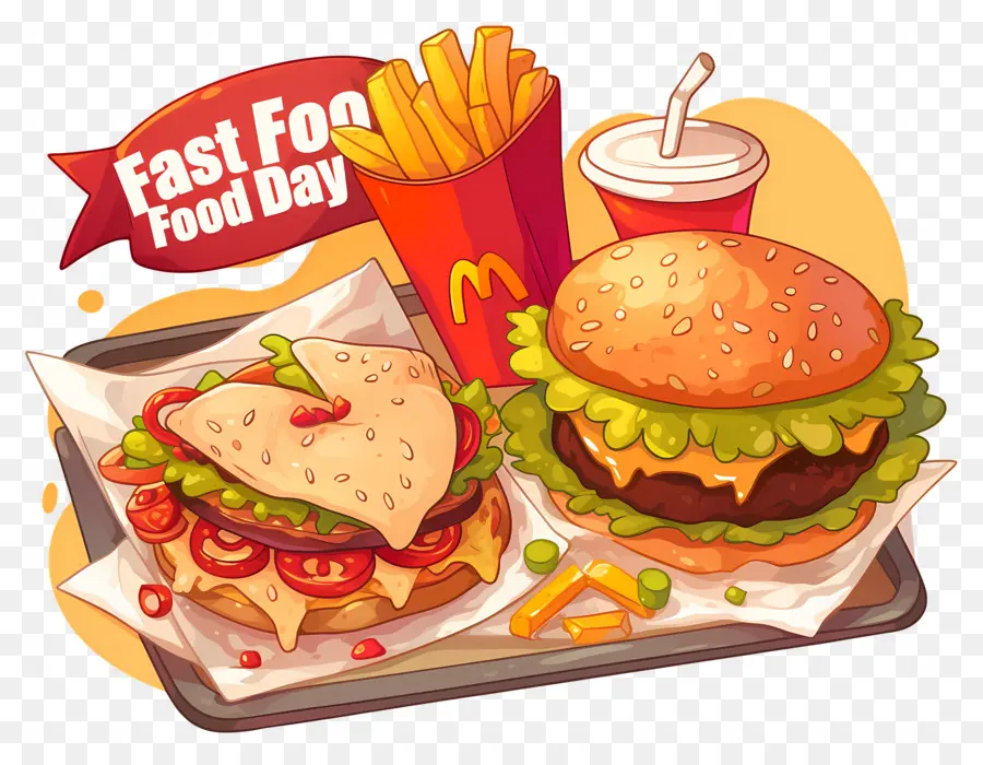 Ulusal Fast Food Günü，Burger Ve Patates Kızartması PNG