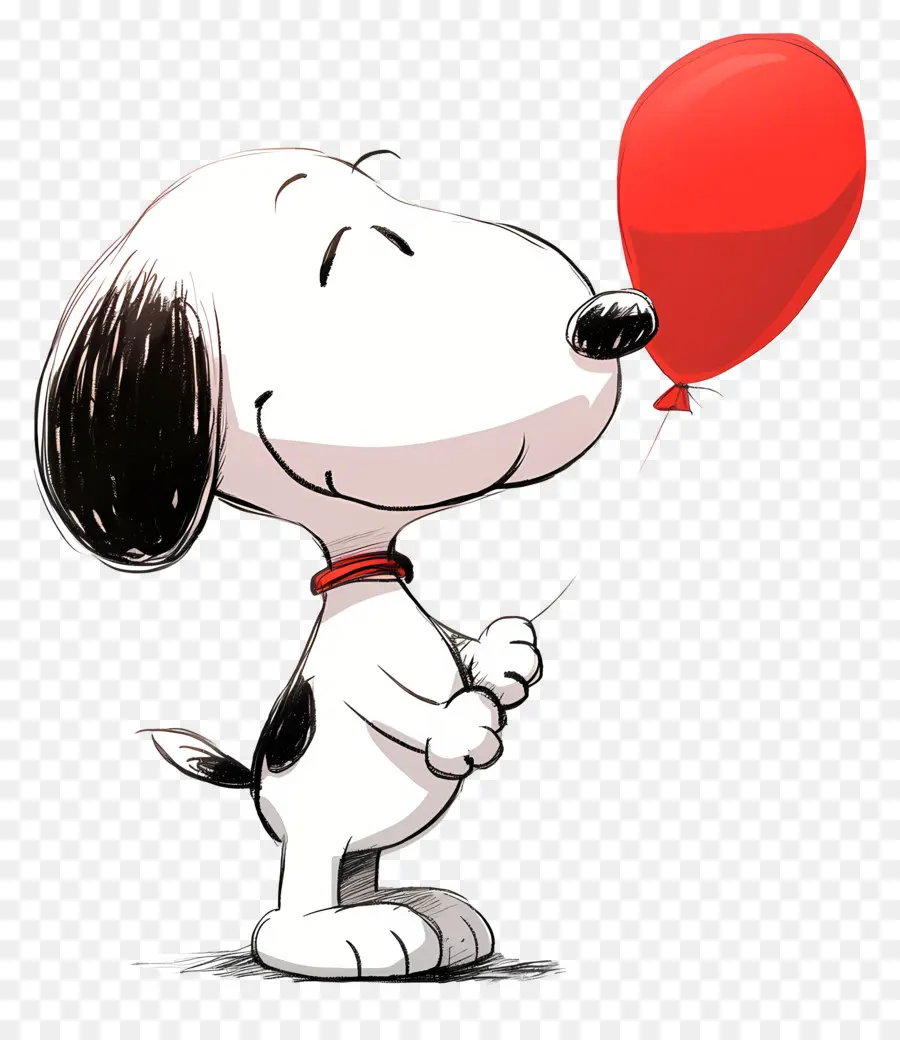 Snoopy Balon Tutuyor，Balonlu Karikatür Köpek PNG