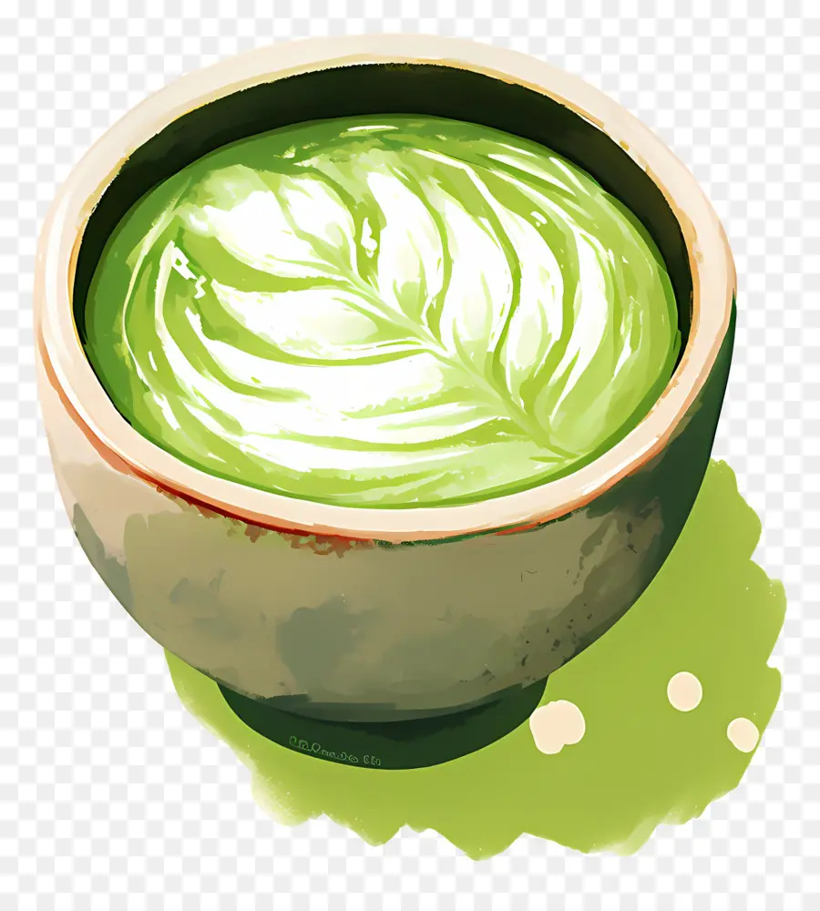 Matcha Sütlü Çay，Yeşil Matcha PNG