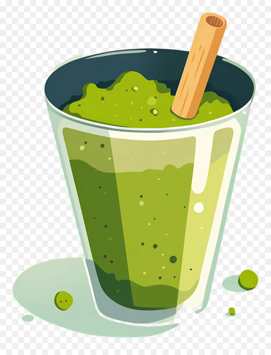 Matcha Sütlü Çay，Yeşil Smoothie PNG