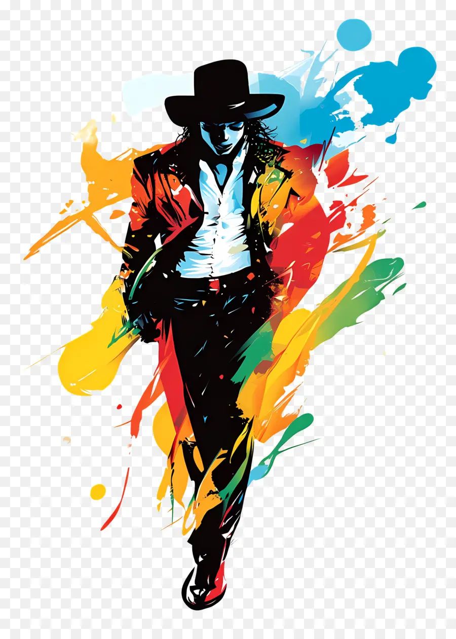 Michael Jackson，Renkli Siluet PNG