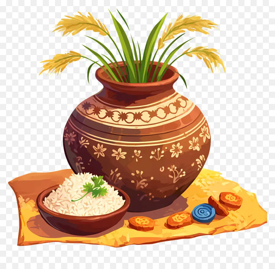 Pongal Saksı，Pirinç Tenceresi PNG