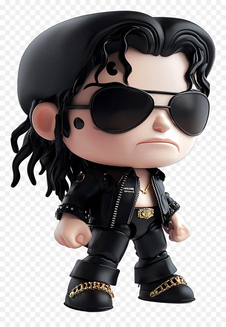 Michael Jackson，Güneş Gözlüklü Chibi Karakteri PNG