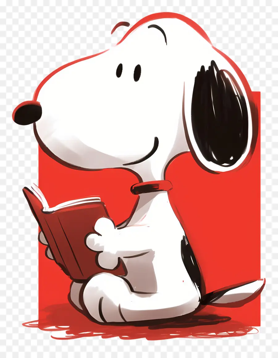 Snoopy'nin Okuma Kitabı，Kitaplı Köpek PNG