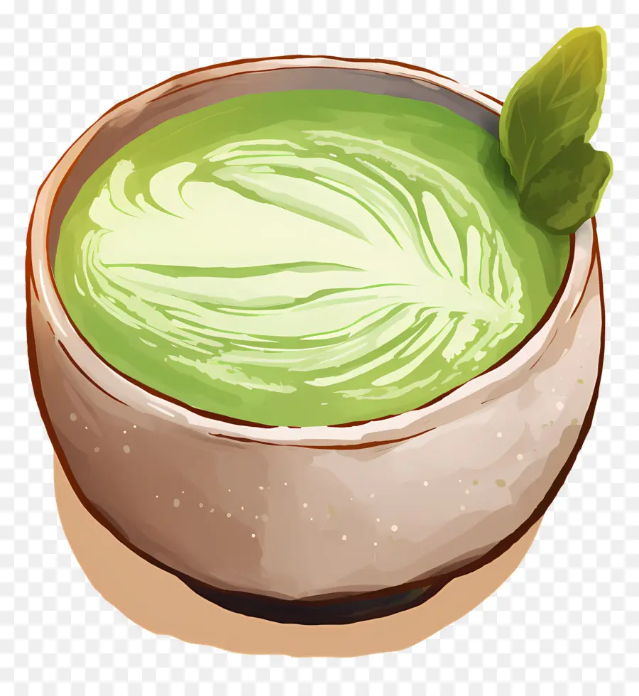 Matcha Sütlü Çay，Yeşil Matcha PNG