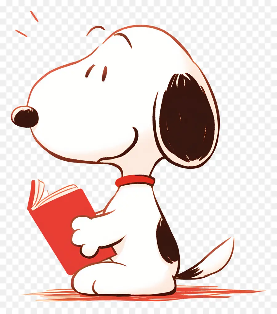 Snoopy'nin Okuma Kitabı，Kitaplı Köpek PNG