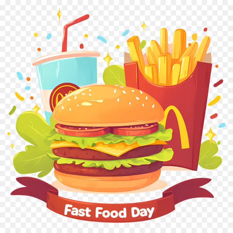 Ulusal Fast Food Günü，Burger Ve Patates Kızartması PNG