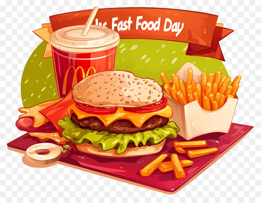 Ulusal Fast Food Günü，Burger Ve Patates Kızartması PNG