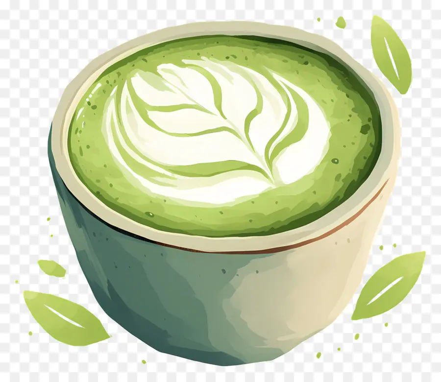 Matcha Sütlü Çay，Yeşil çay PNG