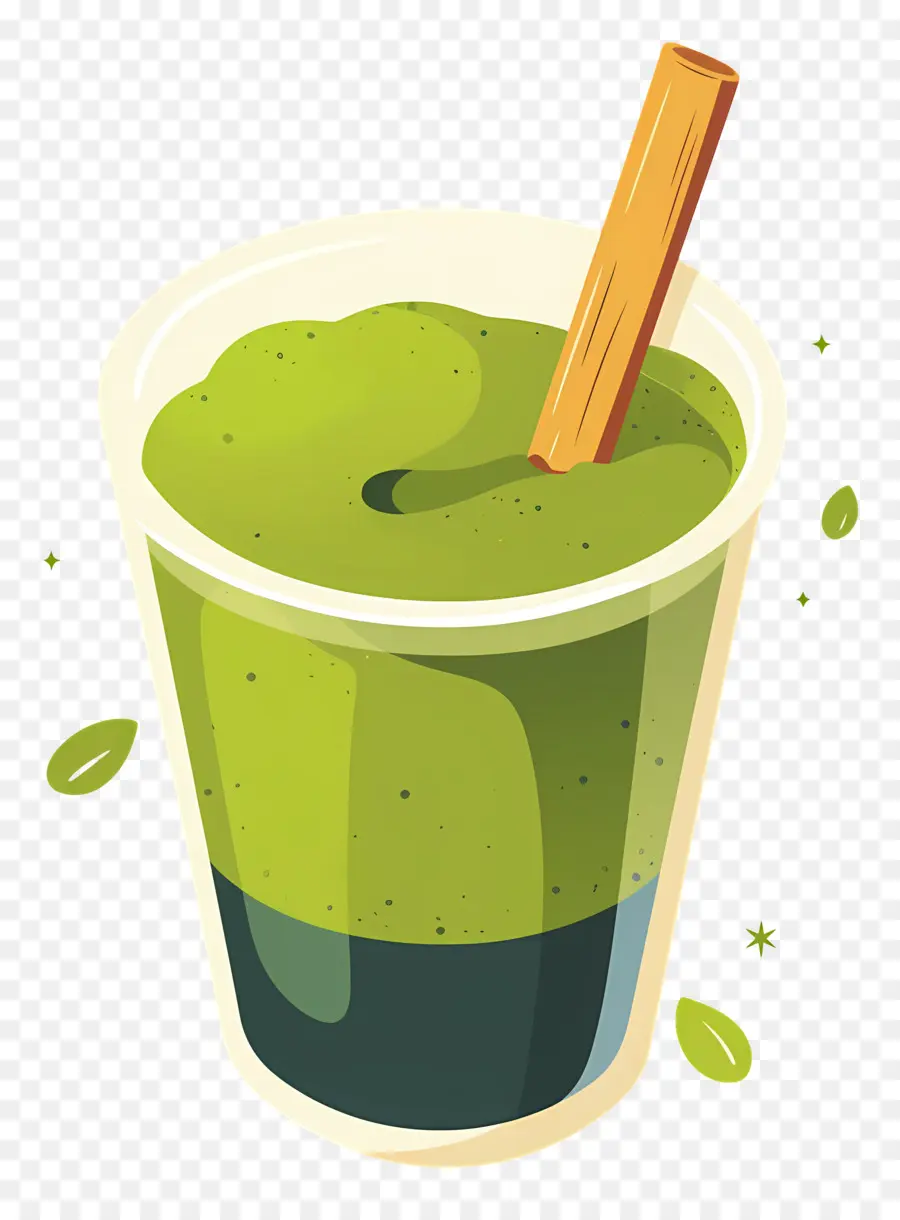 Matcha Sütlü Çay，Yeşil Smoothie PNG