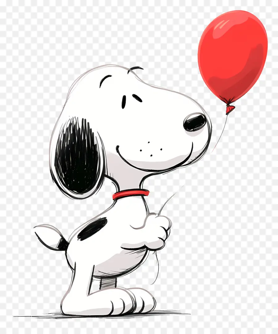 Snoopy Balon Tutuyor，Balonlu Karikatür Köpek PNG