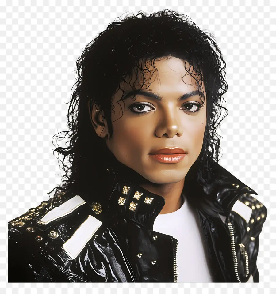 Michael Jackson，Siyah Ceketli Portre PNG